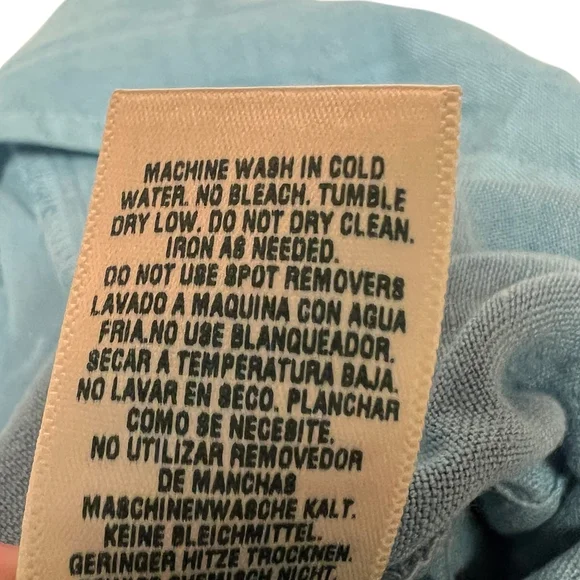 Cloth & Stone Anthropologie Linen Blend Jumpsuit Blue Wrap Short Sleeve Size M - Picture 15 of 16